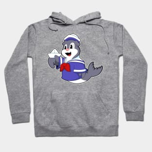 Seal as Sailor with Boat Hoodie